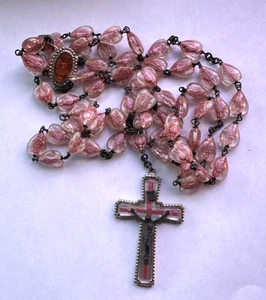 Rosario Burbuja Alpaca Legatura Católica Vintage Virgen María - Imagen 1 de 7