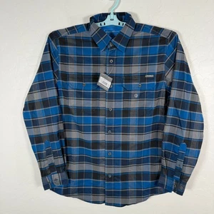 Eddie Bauer Hemd Herren Mittelblau Flanell Knopfleiste Ultimate Expedition Neu - Bild 1 von 9