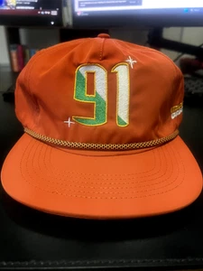 Midnight Organic 91 Stars Orange Nylon Rope Hat Snap Back Larry June Bay Area - Picture 1 of 5