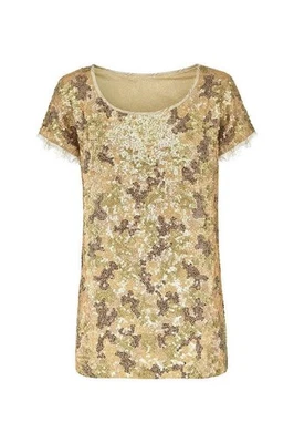 AJE Sequin Tunic Top Safari Collection Gold Size 8 (Archival piece) - Image 1 of 4