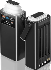 Power Bank 60000Mah, PD 45W USB C Powerbank Ricarica Rapida Con 4 Cavo Integrato - Foto 1 di 12
