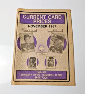 VTG 1987 Current Card Prices Guide Magazine Vol. 5 No 11 Baseball Card Values - Picture 1 of 3