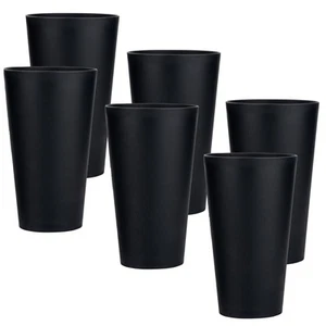 32-ounce Plastic Tumblers Large Drinking Glasses, set of 6 Black - Picture 1 of 4