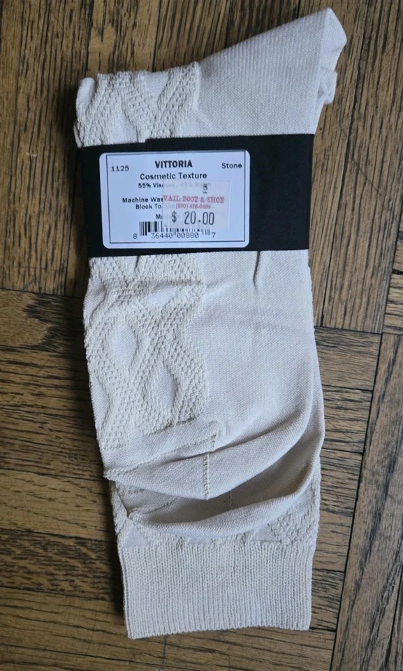 Vintage Vittoria Socks Vicose & Nylon Socks Women's Sz Stone NWT Made In Italy - Image 1 of 4