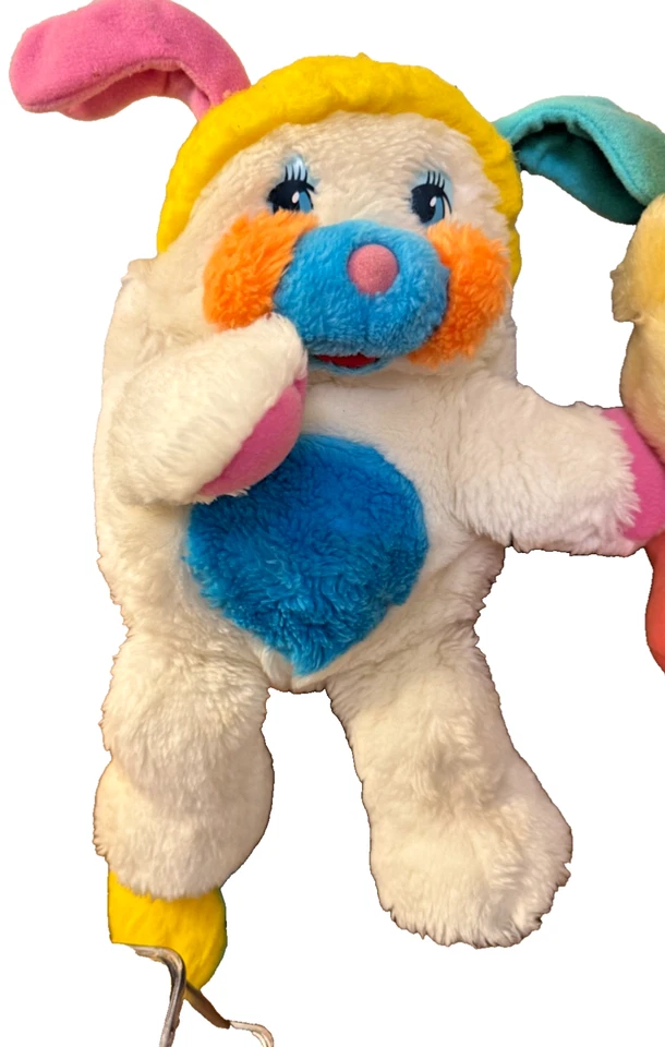 *VTG/Rare* 14" 1986 Mattel Popples Plush Puffball White Blue Pink Orange Yellow - Image 1 of 1