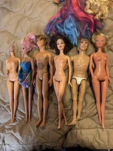 Lot Of Six Damaged Barbie And Ken Dolls AS IS For Repair Or OOAK - Picture 1 of 13