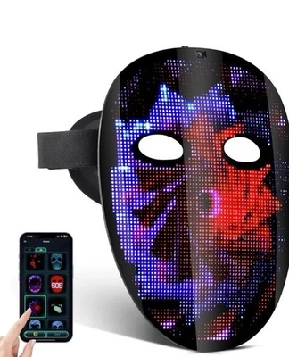 LED Leucht Gesichtsmaske, lustige LED Maske mit Gestensensor Gesicht transformierend - Bild 1 von 4
