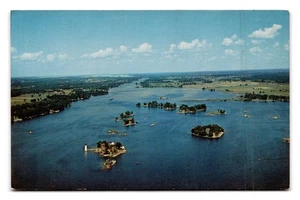 Vintage Thousand Islands NY Rock Island Lighthouse Aerial Postcard - Picture 1 of 2