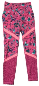 Old Navy Leggings Damen Medium Stretch Active Go Dry tailliert Blumen Paisley rosa - Bild 1 von 4