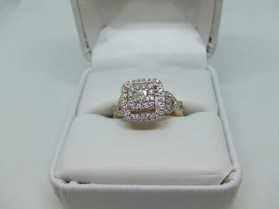 Anillo de compromiso diamantes oro amarillo 14k talla 7,5 Foto 1 de 4