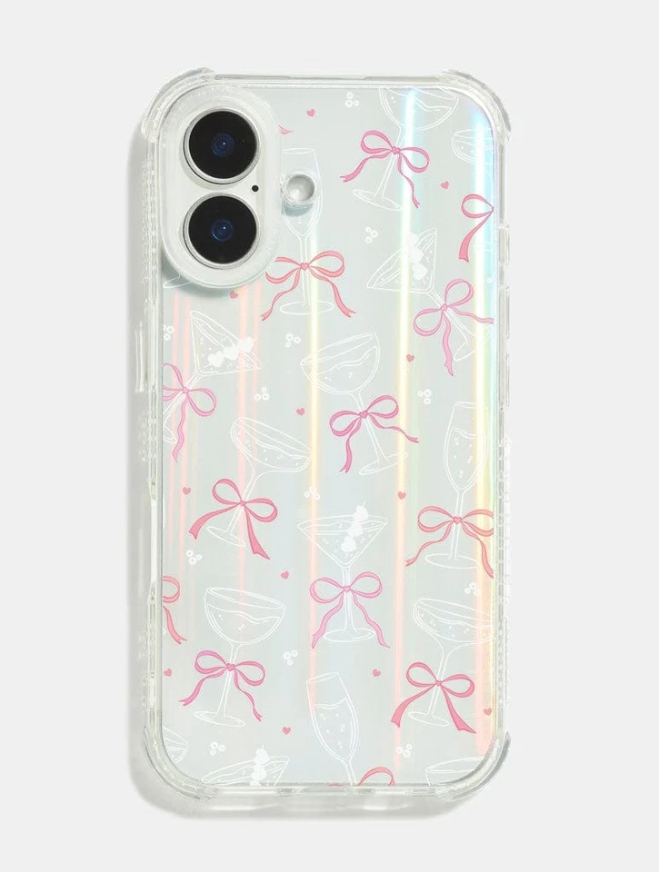 White Cocktail Bows Shock iPhone Case - Image 1 of 1