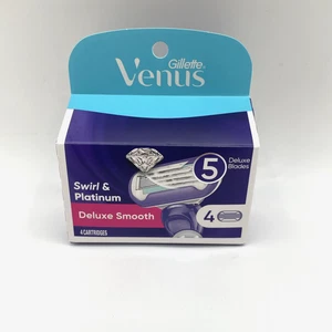 Gillettee Venus Swirl & Platinum Deluxe Women's Razor Blade Refills 4Count 1Pack - Picture 1 of 2
