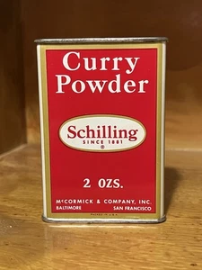 vintage Schilling/McCormick Curry Powder spice tin  (c) 1950 - Picture 1 of 11
