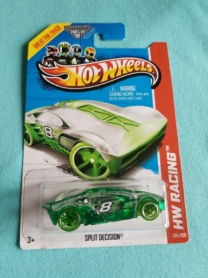 Hot Wheels Split Decision 2013 blanco claro y verde 134/250 gran tarjeta X-Raycers  Foto 1 de 4