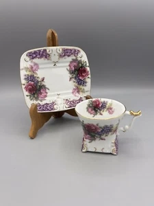 Porzellanschätze Betty Platner Rose Teetasse und Untertasse Cottagecore - Bild 1 von 9