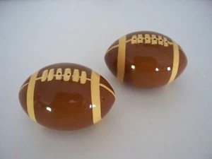 FOOTBALL Shape Salt and Pepper Shaker Set Sports Game Day - Picture 1 of 4