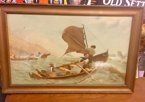 Fantastic Hans Dahl /George Kirchner Litho Seascape. Rough Waters —Beautiful. - Picture 1 of 11