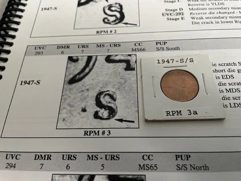 1947-S/S South  Lincoln Wheat cent UNC Red RPM 3 Really Nice coin RARE Cover