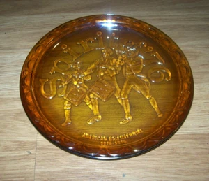 Vintage Indiana Carnival Amber Glass Plate Bicentennial 1776-1976 - Picture 1 of 3