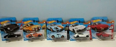 HOTWHEELS 1/64 CARS FORD PORSCHE PAST MODELS 5 NEW SEALED CARS - Image 1 of 4