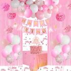 Décorations de fête d'anniversaire rose, décorations d'anniversaire joyeux pour filles femmes, P