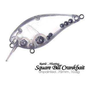 10PCS 7.5cm 10.8g Square Bill Crankbait Unpainted Bait Blank Fishing Lure model - Picture 1 of 12