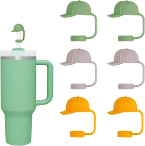 Silicone Straw Caps for Tumblers - 6 Pcs Dust-Proof Accessories for 30 & 40 Oz - Picture 1 of 7