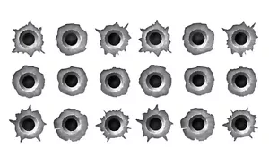 Set of BULLET HOLE Car Stickers Rapid Fire Decal Gun Holes - Picture 1 of 3