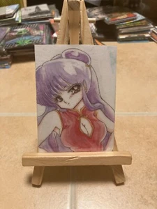 ACEO Original Laminated Print OOAK Pinup girl painting urban fine art Onaki 3 - Picture 1 of 1