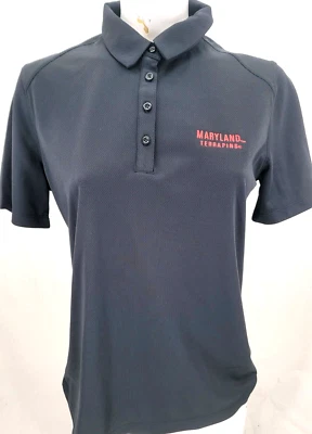 NEW Maryland Terrapins Terps Under Armour Black SS Golf Polo Shirt Women's M - Image 1 of 4