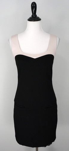 OFF WHITE Abito formale Trina Turk Off White nero tubino elasticizzato senza maniche carriera taglia 2