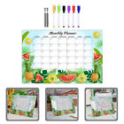 Acrylic Monthly Planner Whiteboard Set With 6 Pens & Fruit Pattern-Hj