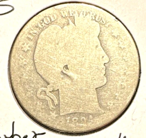 1904-S barber half dollar AG - Picture 1 of 2