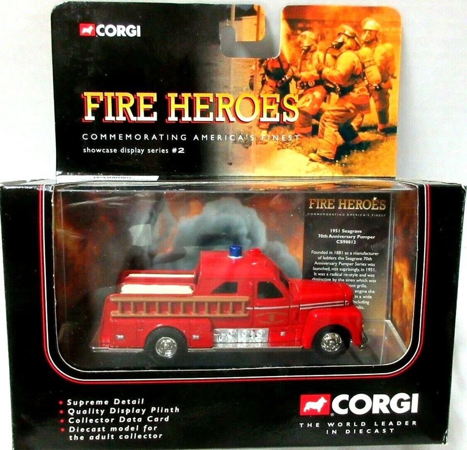 CORGI CS90012 FIRE HEROES 1951 SEAGRAVE SEDAN PUMPER  SAN FRANCISCO     NEW - Image 1 of 3