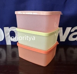 Tupperware kleiner Gefrierschrank It eckig rund 400ml Behälter 3er Set Vintage Neu - Bild 1 von 4