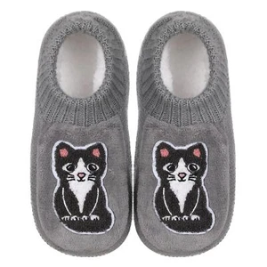 Cat Slipper Socks for Women with Grippers Non Slip Winter Warm Knit Slippers ... - Picture 1 of 6