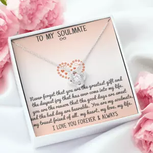 Sentimental Soulmate Love Knot Necklace - Romantic Gift for Anniversary 2025 - Picture 1 of 10