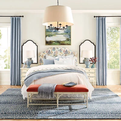 Antelope Blue Wool Tufted Area Rug - Modern Animal Print Design for Living Room - Image 1 of 4