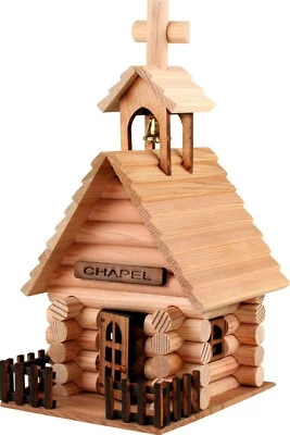 Canadian Made Miniature Chapel - Authentic saddle notch log construction  - Image 1 of 2
