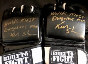 Ken Shamrock Signed MMA Pair Gloves PSA DNA COA Autographed Inscription - Picture 1 of 3