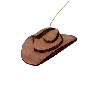 Cowboy Hat - Cedar Ornament - Picture 1 of 4