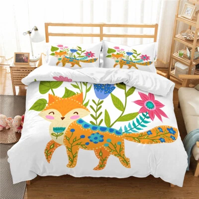 Juego de funda nórdica/edredón cama doble/completo/queen/rey floral de zorro amarillo ropa de cama Foto 1 de 2