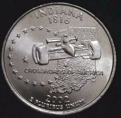 2002-P 25C State Quarter Indiana BU CN CLAD 21uc0926-2 - Image 1 of 2