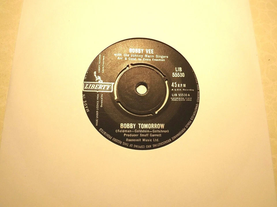 45rpm....Bobby Vee.......Bobby Tomorrow........60s Pop..... - Image 1 of 1