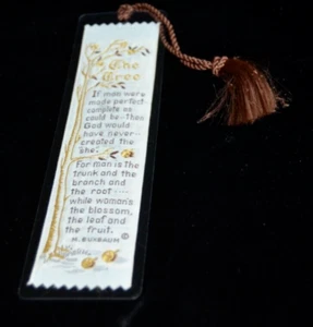 GOD MAN WOMAN UNITY Bookmark Vintage Woven with Tassel 5 3/4 inches M. BUXBAUM - Imagen 1 de 2