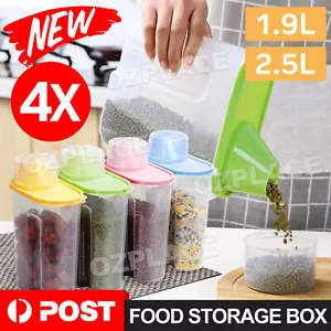 Wasel Plastic Dried Food Storage Containers Lids Box Jars Airtight Cereal Rice - Picture 1 of 13