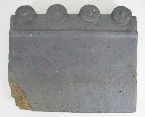 Antique Victorian Late 1800s Garden Edge Tile 4-Hump Blue Clay #6 Cover