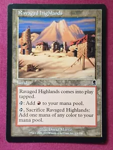 Magic The Gathering ODYSSEY RAVAGED HIGHLANDS land card MTG - Picture 1 of 2
