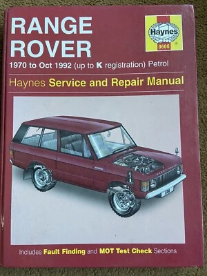 Range Rover  Workshop Manual1970-1992 Petrol V8 Service Repair Series 1 0606 - Image 1 of 4