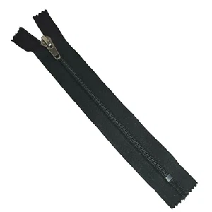 Uno (1) Pantalones Negros YKK® Cremallera de Nailon con Tirón de Metal, Parte Inferior Cerrada, Longitud 7"-NUEVO - Imagen 1 de 8